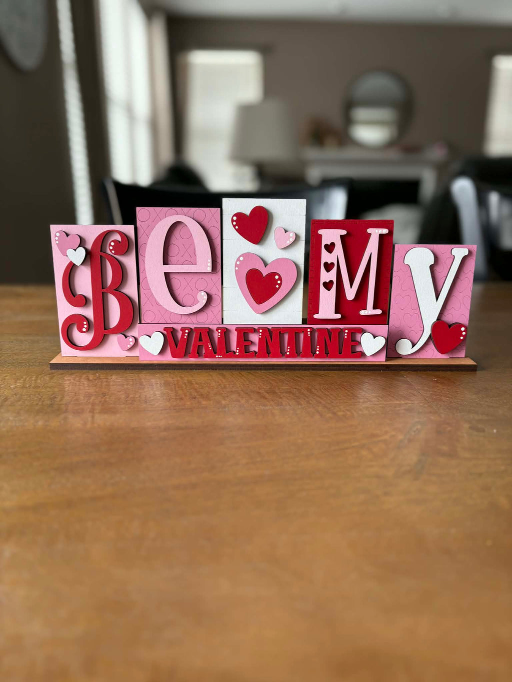 Be My Valentine and Lucky Charm Reversible Block sign
