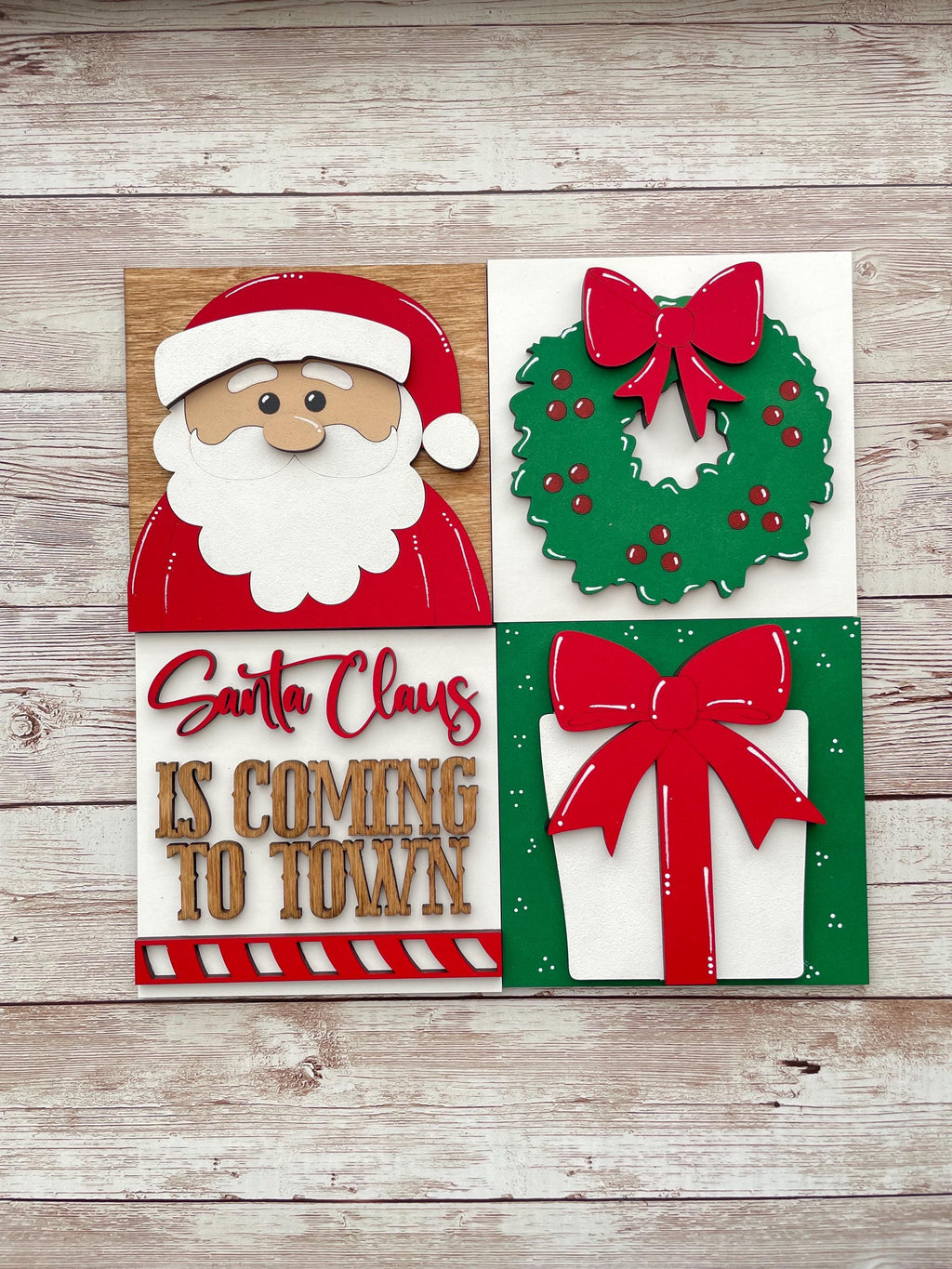Christmas Santa Interchangeable sign ladder, inserts only, 3pk or 4pk