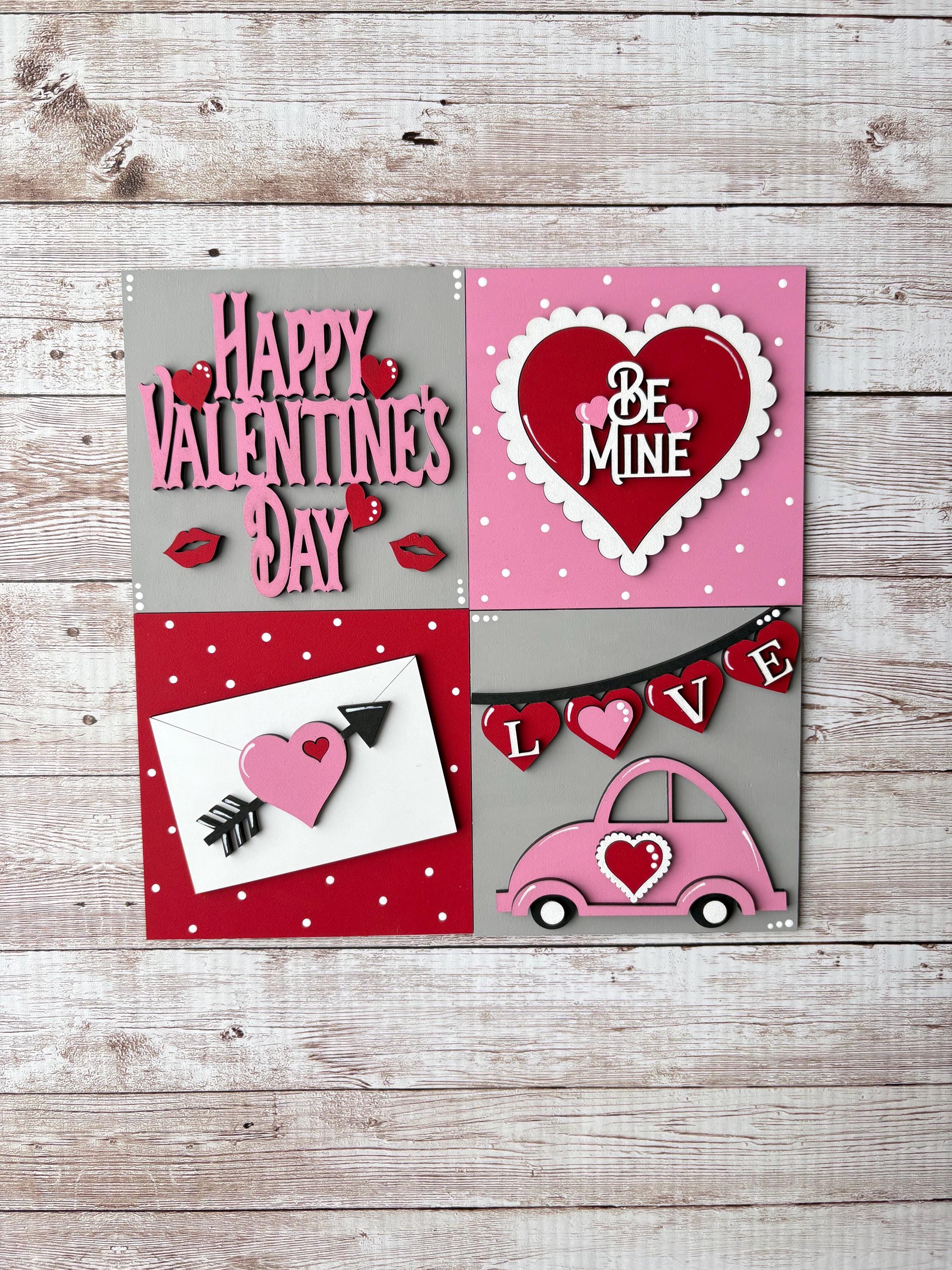 Valentine’s Day Love Heart Car SWAK Interchangeable sign ladder, inserts only, 3pk or 4pk