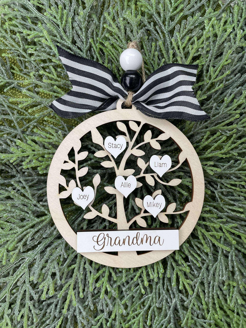 Family Tree personalized customized names ornament keepsake memorabilia year new family member up to 12 names