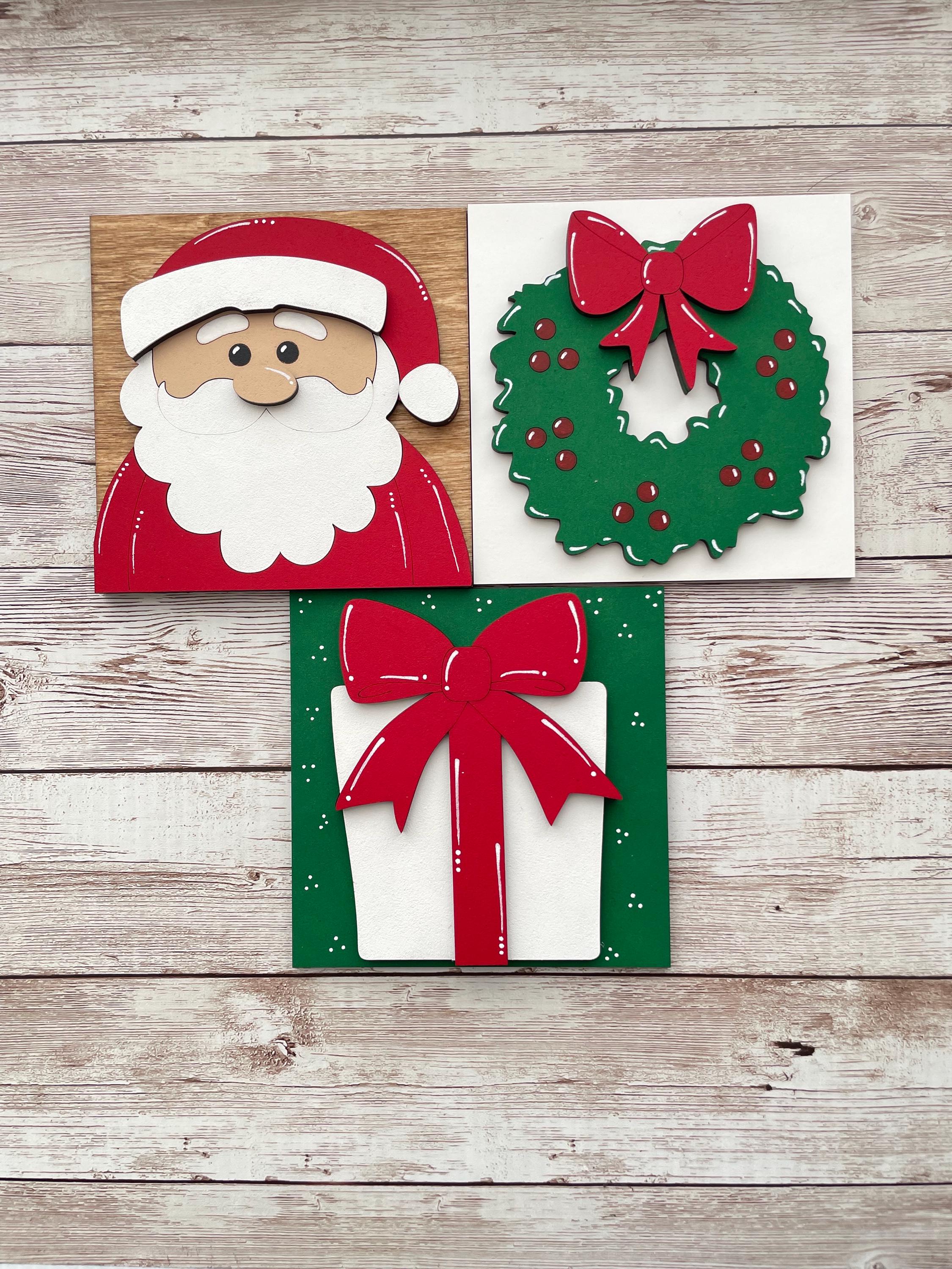 Christmas Santa Interchangeable sign ladder, inserts only, 3pk or 4pk