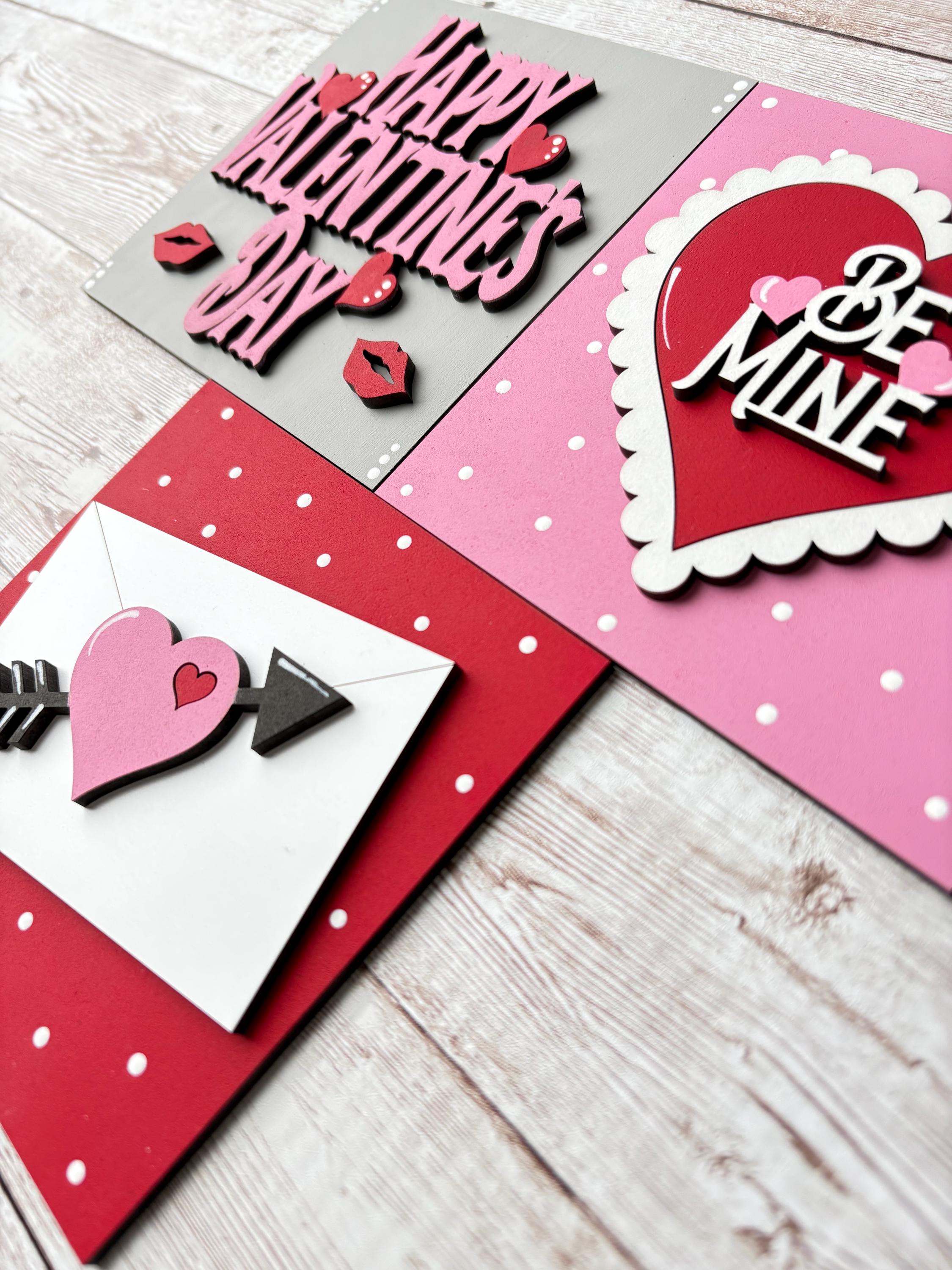 Valentine’s Day Love Heart Car SWAK Interchangeable sign ladder, inserts only, 3pk or 4pk