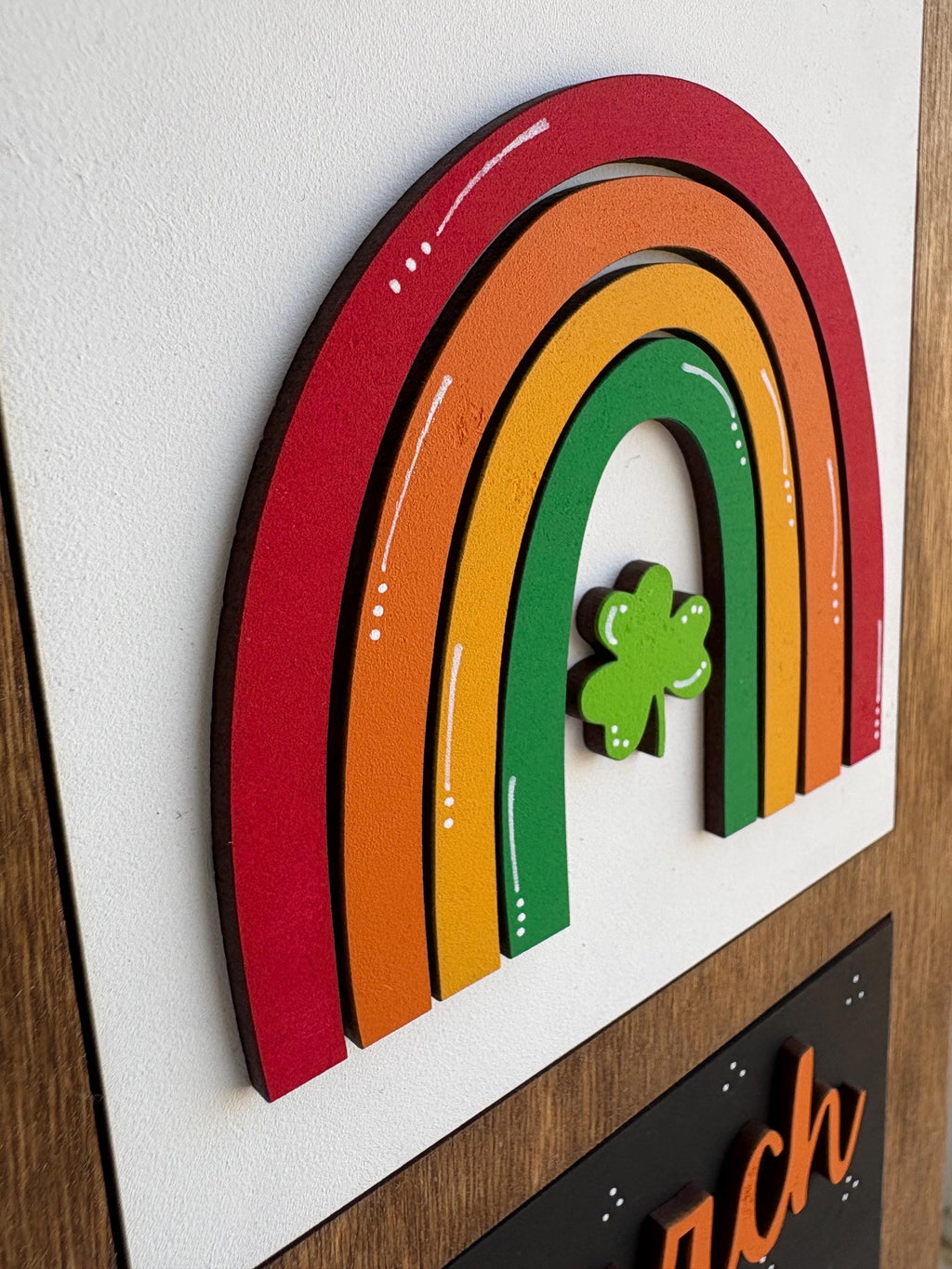 St Patrick Day leprechaun lucky clover Interchangeable sign ladder, inserts only, 3pk or 4pk