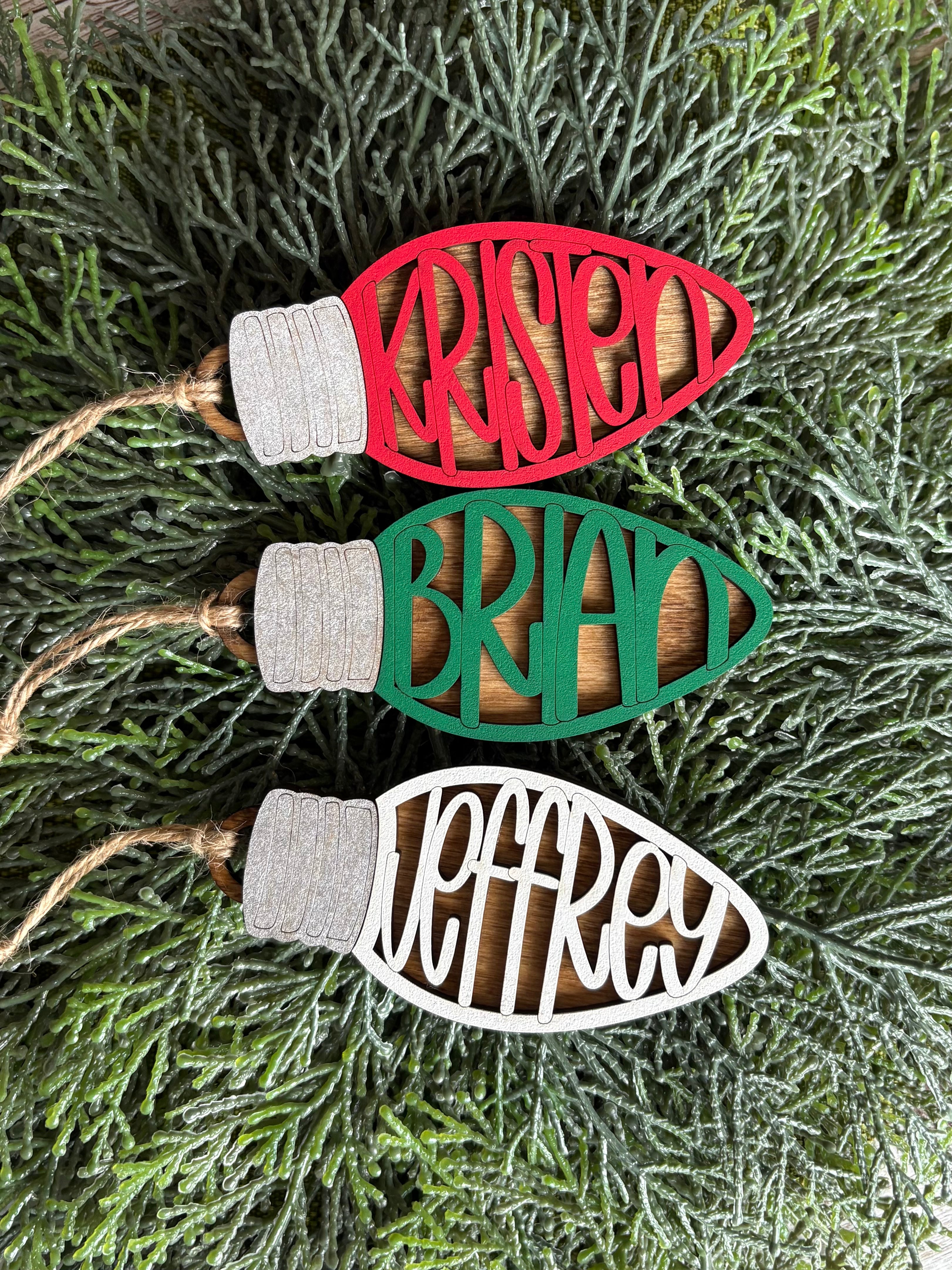 Ornament light bulb personalized