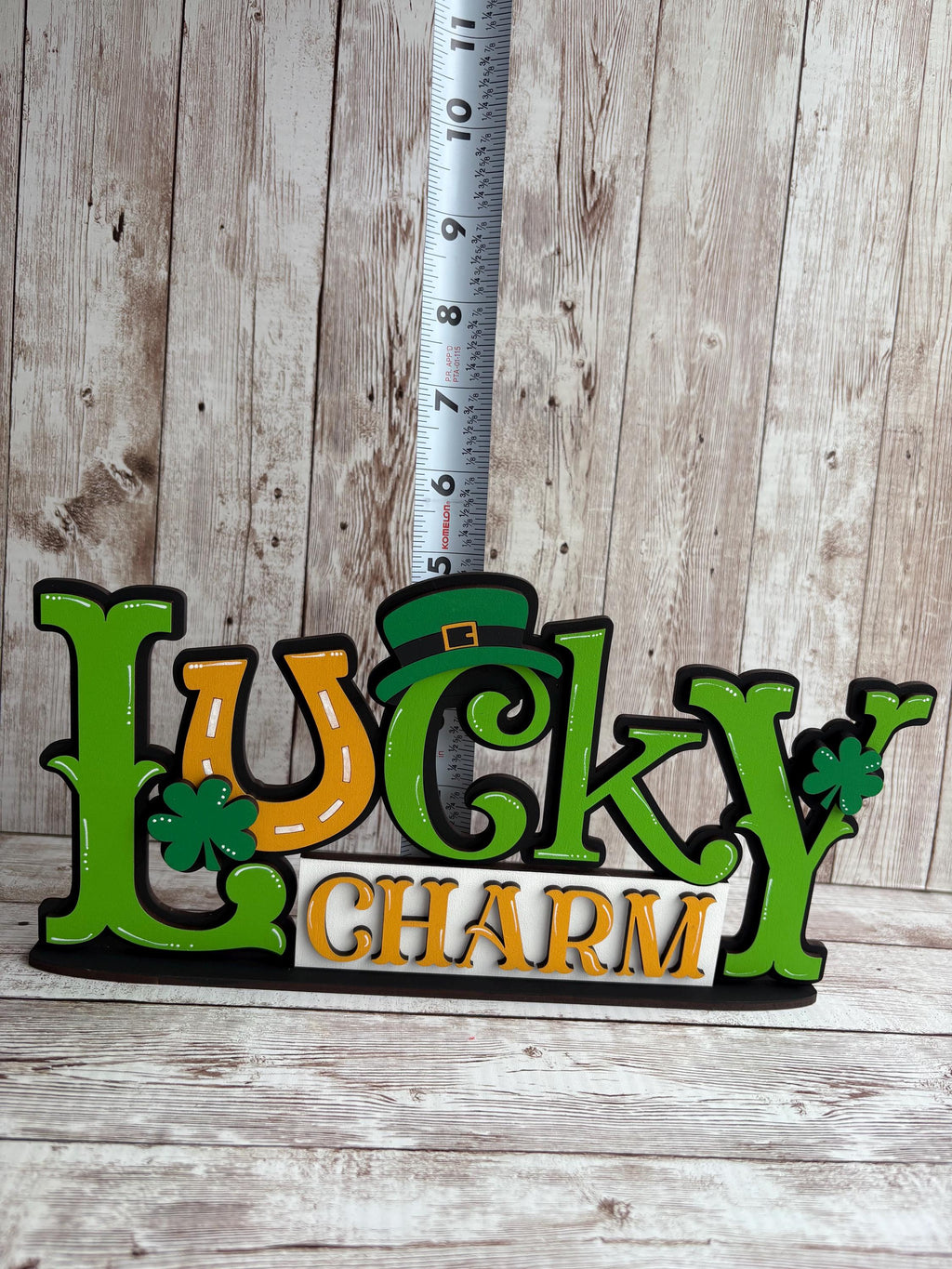 Lucky Charm St Patrick’s Day home decor word sign