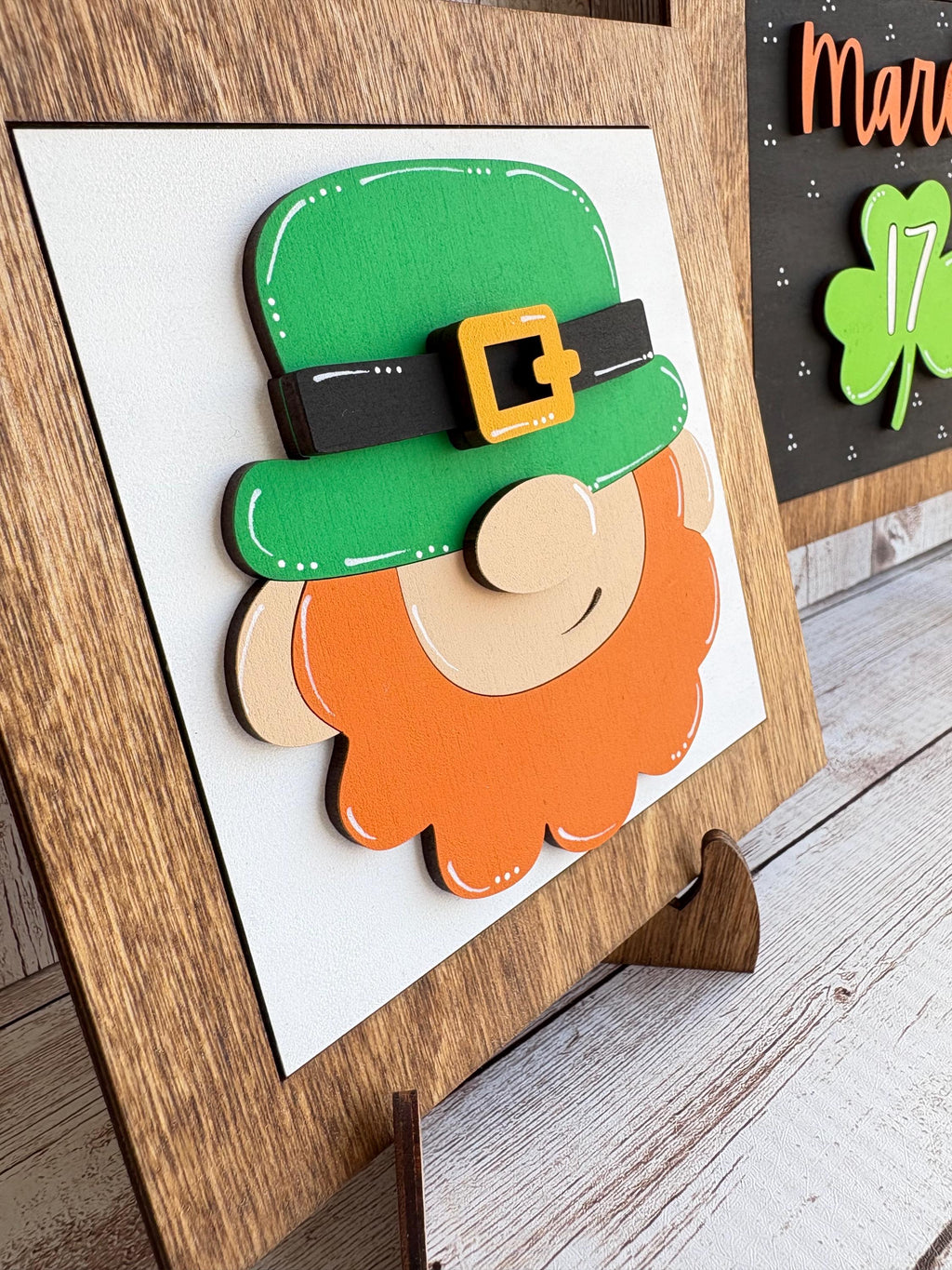 St Patrick Day leprechaun lucky clover Interchangeable sign ladder, inserts only, 3pk or 4pk