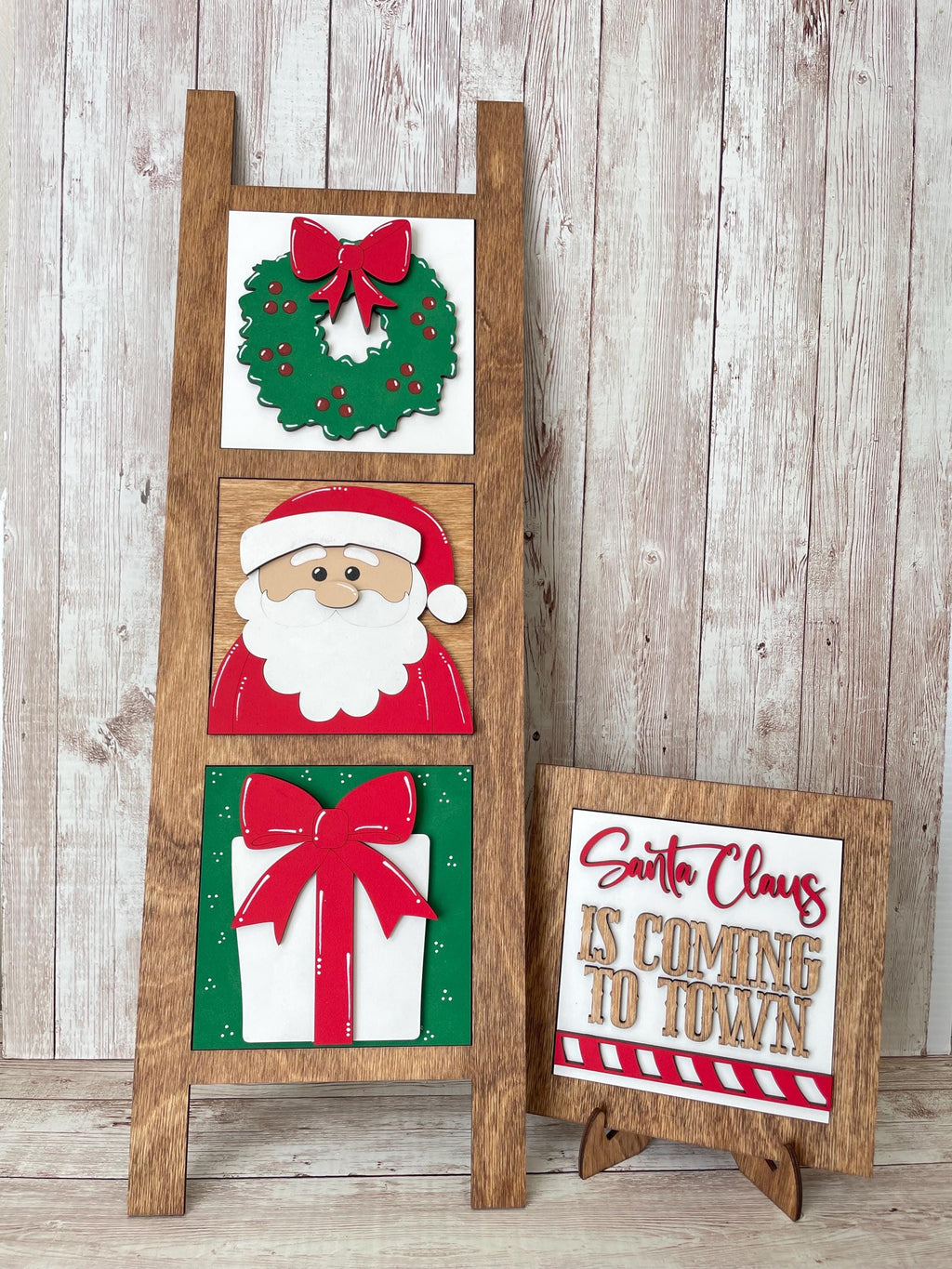 Christmas Santa Interchangeable sign ladder, inserts only, 3pk or 4pk