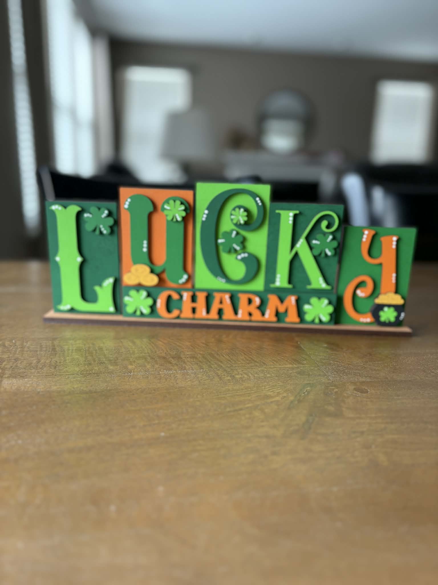 Be My Valentine and Lucky Charm Reversible Block sign