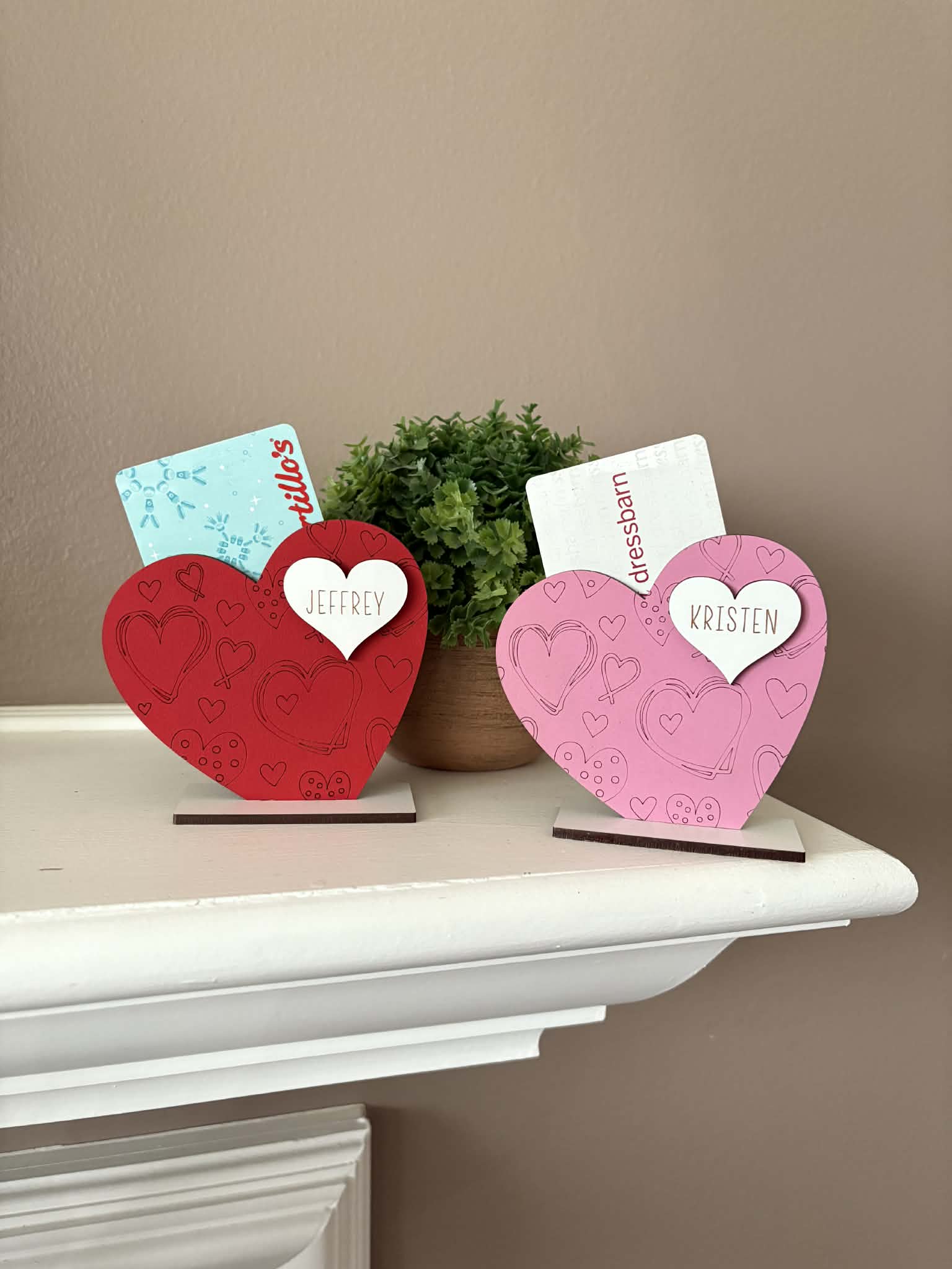 Gift Card Holder Valentine's Day Personalized or Happy Valentine's Day
