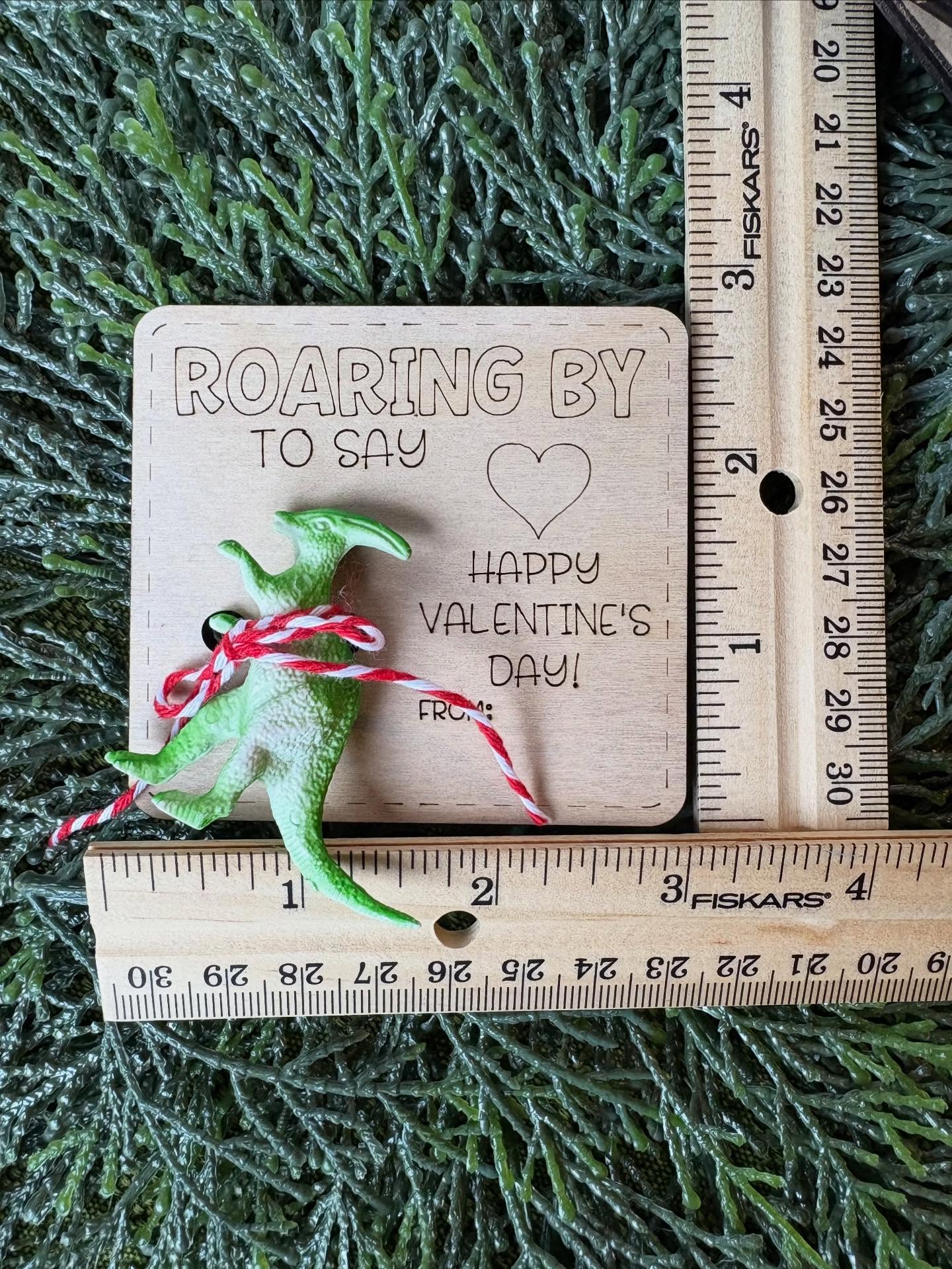 Valentine's Day Cards - Qty 16-30 $1.75ea - Dinosaur toy