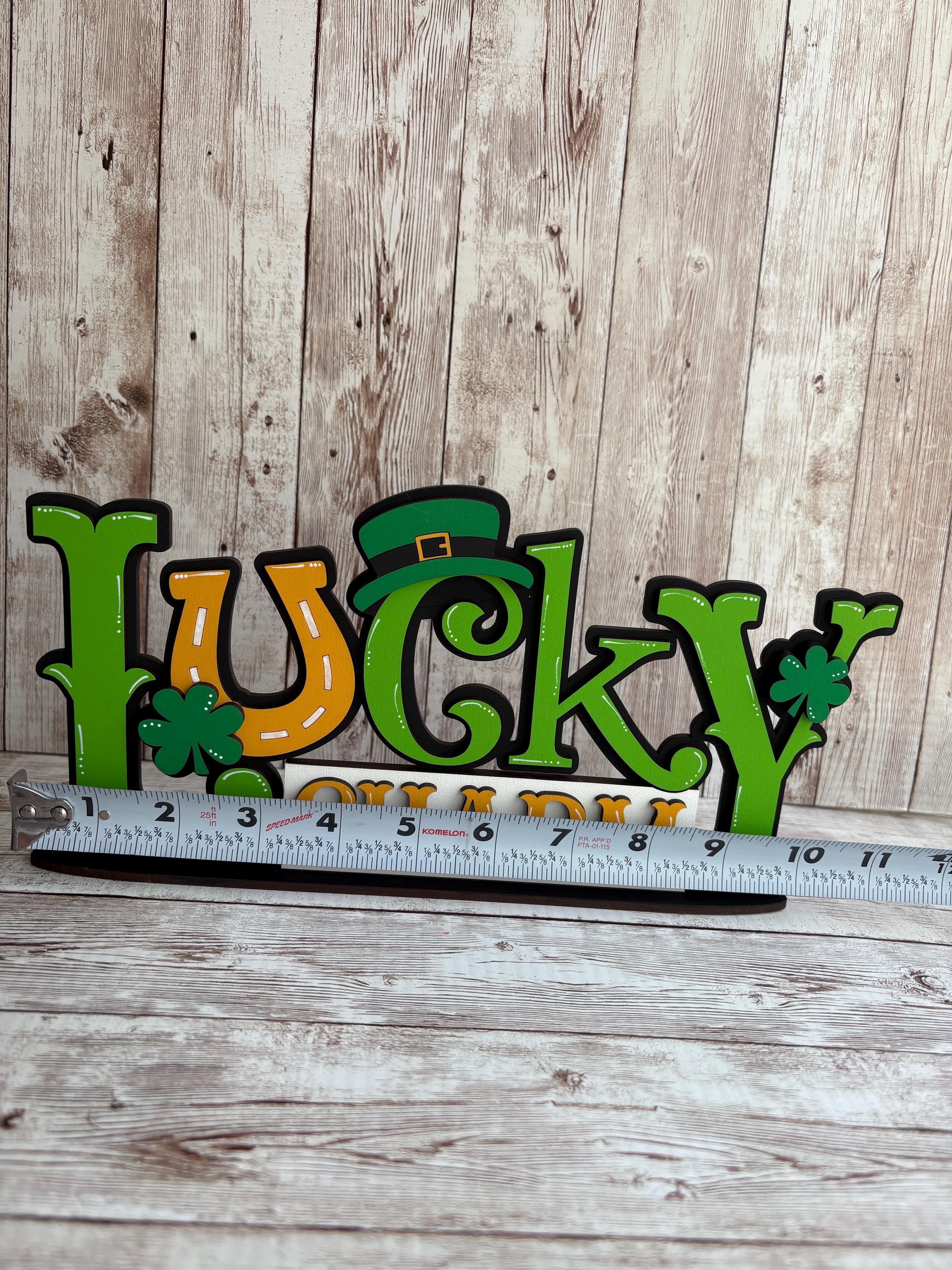 Lucky Charm St Patrick’s Day home decor word sign