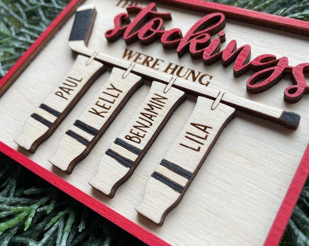 Hockey family personalized ornament