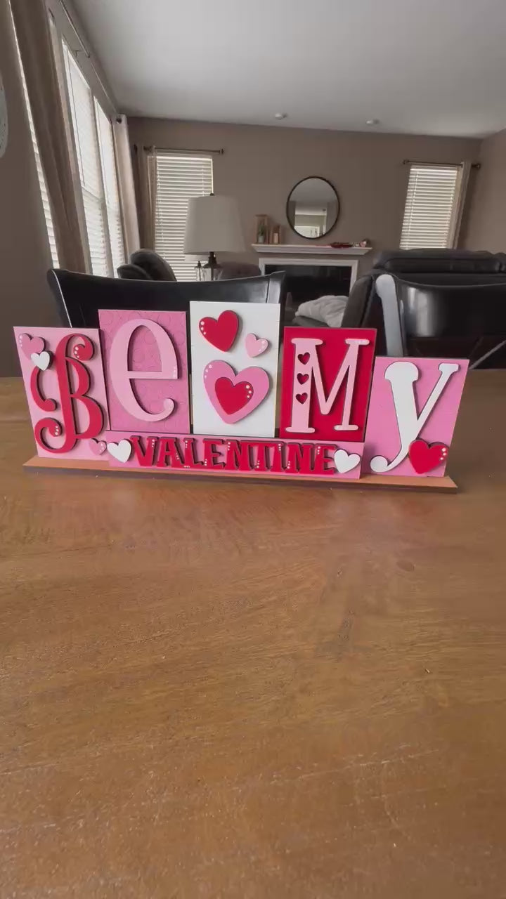 Be My Valentine and Lucky Charm Reversible Block sign
